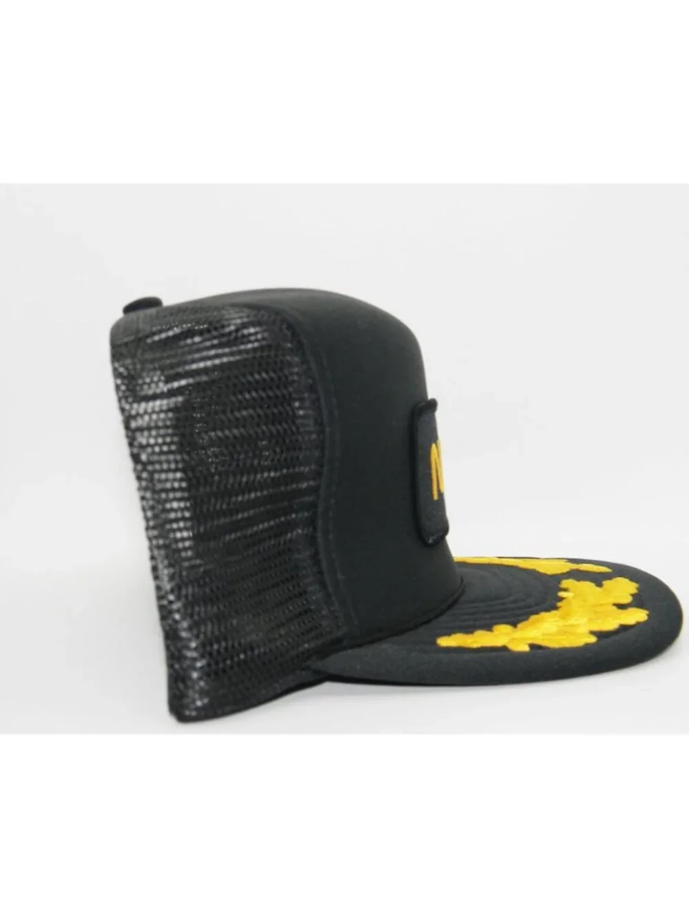 VTG 80s San Sun NASA Worm Logo Hat Gold Yellow Scrambled Eggs Trucker Snapback